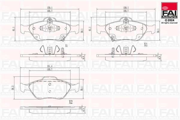 FAI AutoParts fékbetétkészlet, tárcsafék - BP138 - TothCarparts