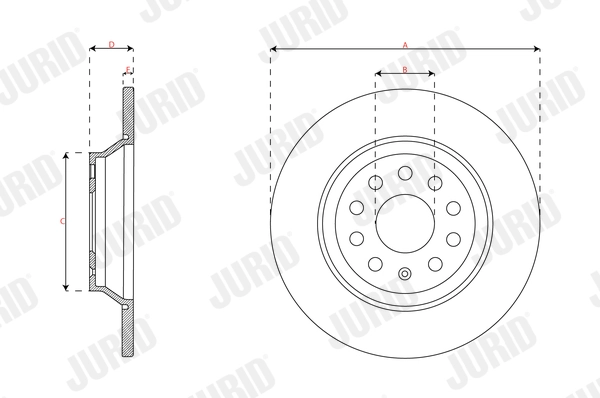 JURID féktárcsa - 563814JC - TothCarparts
