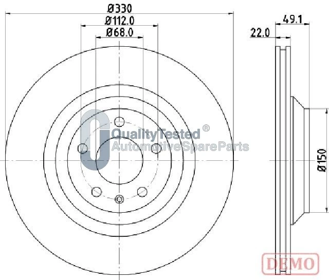 JAPANPARTS féktárcsa - DP0916JM - TothCarparts