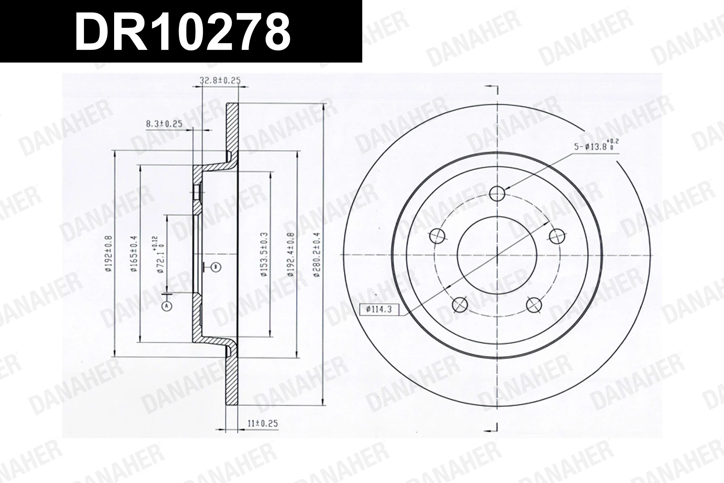 DANAHER féktárcsa - DR10278 - TothCarparts