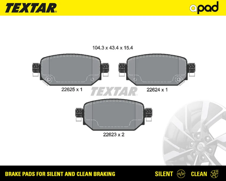 TEXTAR fékbetétkészlet, tárcsafék - 2262301SC - TothCarparts
