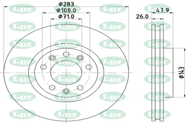 LPR-CN féktárcsa - P1012V - TothCarparts