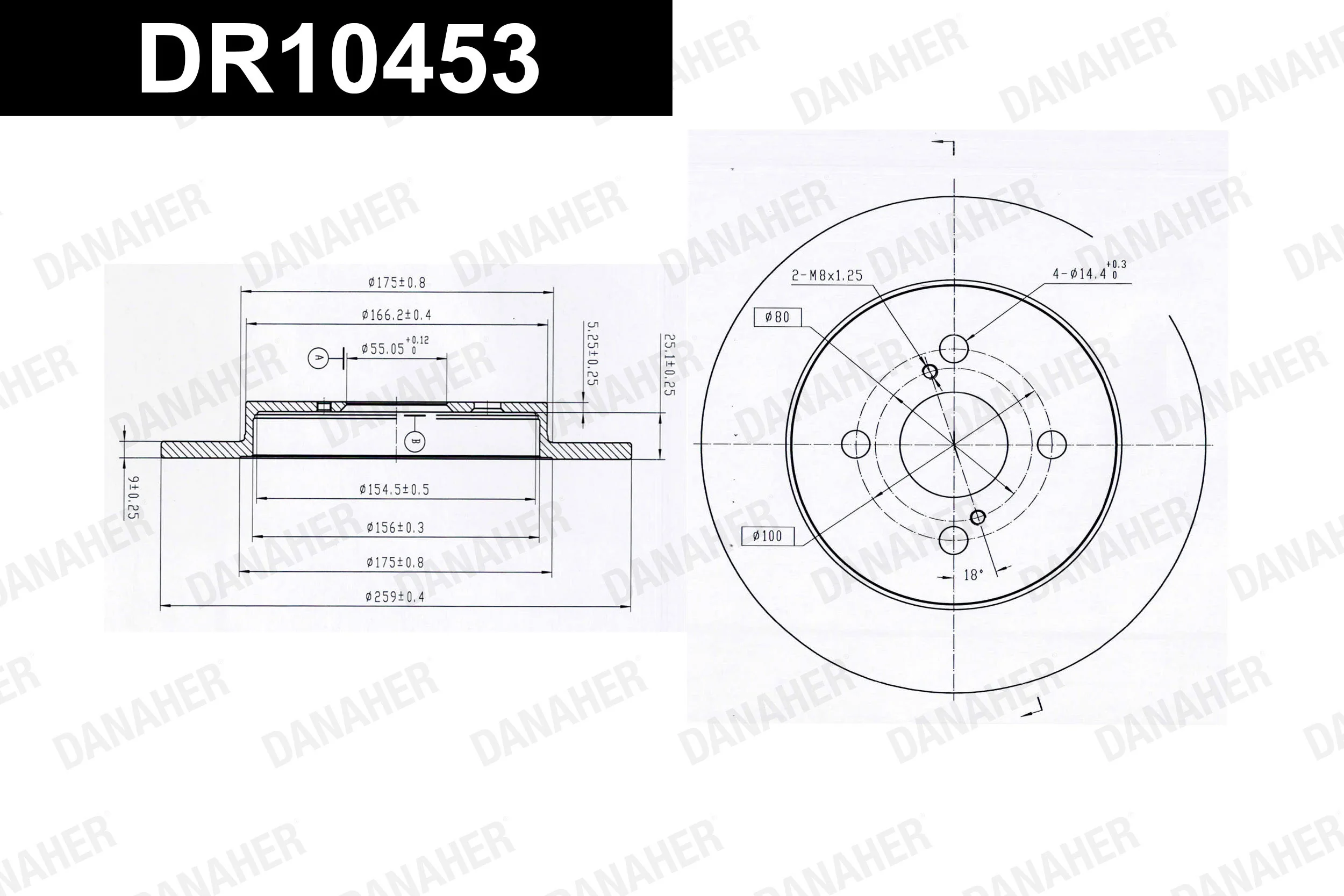DANAHER féktárcsa - DR10453 - TothCarparts