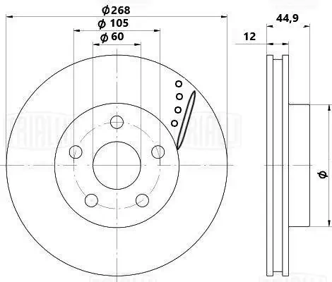 TRIALLI féktárcsa - DF 2253S - TothCarparts