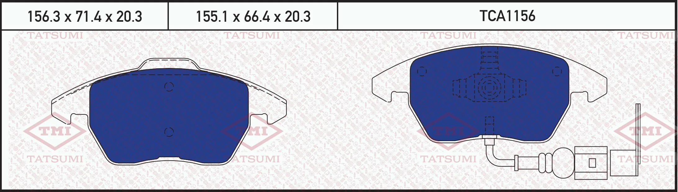 TATSUMI fékbetétkészlet, tárcsafék - TCA1156 - TothCarparts