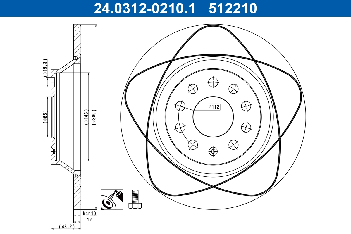ATE féktárcsa - 24.0312-0210.1 - TothCarparts