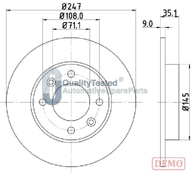 JAPANPARTS féktárcsa - DP0602JM - TothCarparts