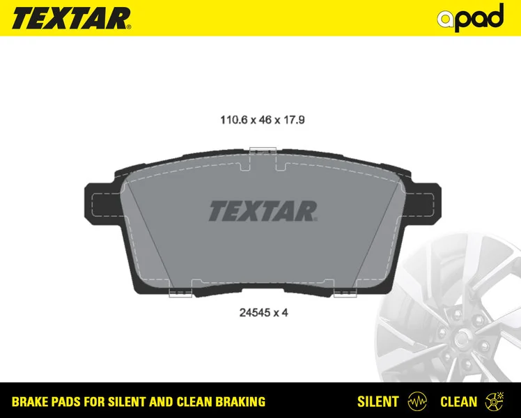 TEXTAR fékbetétkészlet, tárcsafék - 2454501SC - TothCarparts
