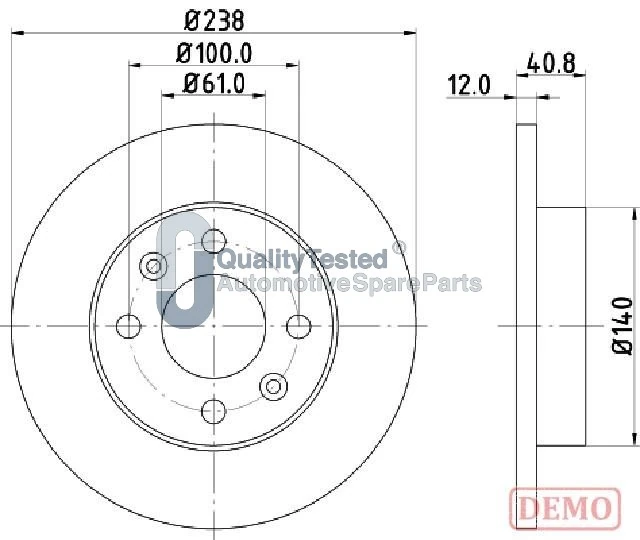JAPANPARTS féktárcsa - DI0714JM - TothCarparts