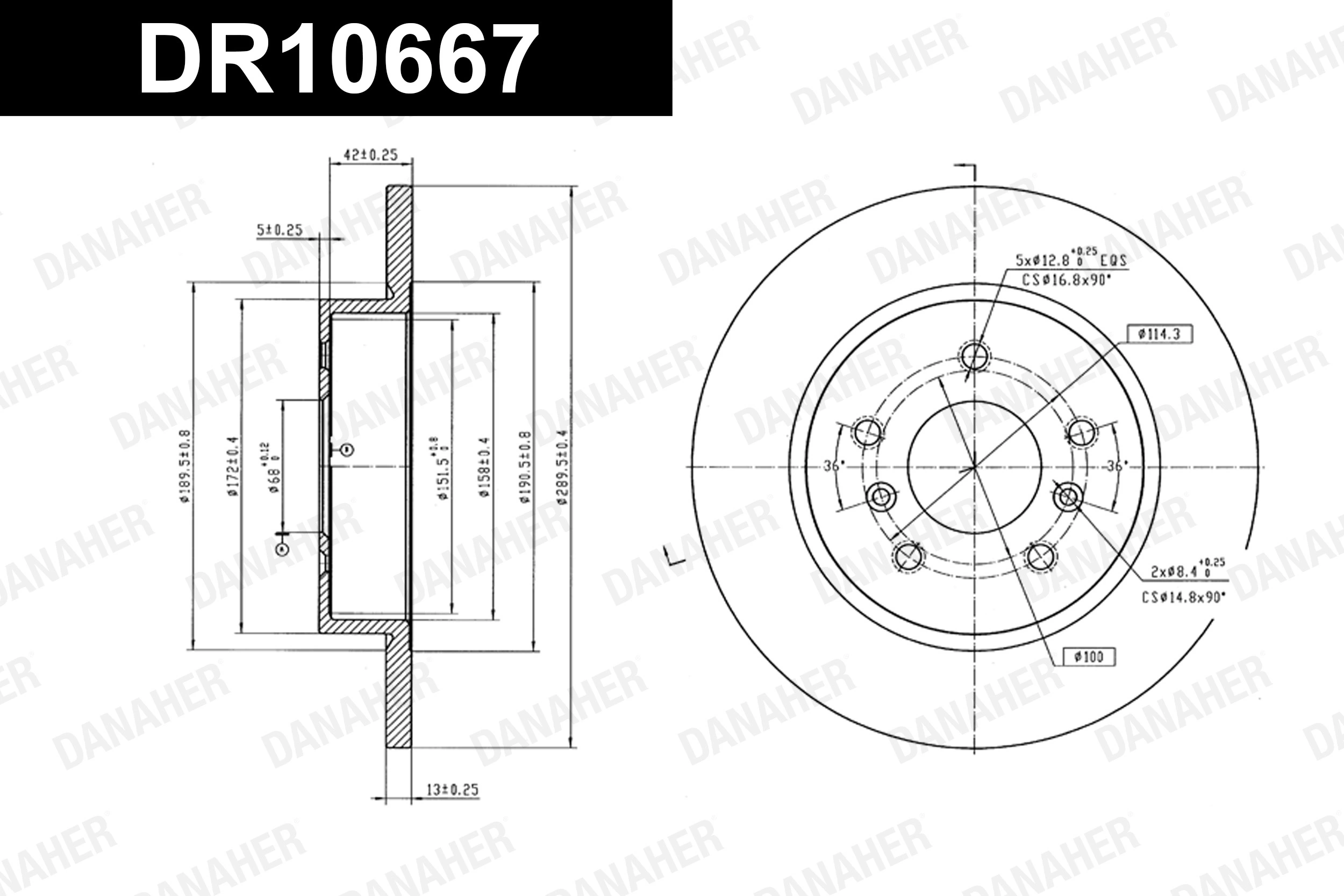 DANAHER féktárcsa - DR10667 - TothCarparts