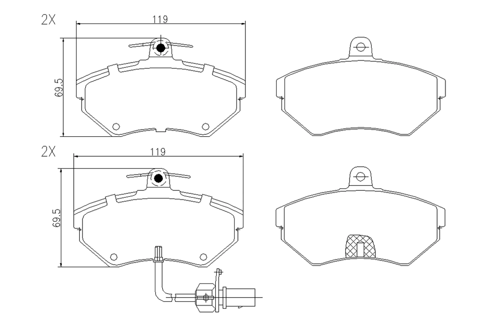 BOGAP fékbetétkészlet, tárcsafék - A8210155 - TothCarparts