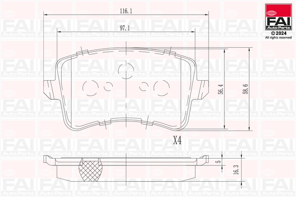 FAI AutoParts fékbetétkészlet, tárcsafék - BP128 - TothCarparts