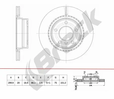BRECK féktárcsa - BR 461 VH100 - TothCarparts