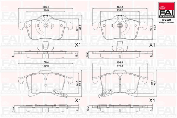 FAI AutoParts fékbetétkészlet, tárcsafék - BP143 - TothCarparts