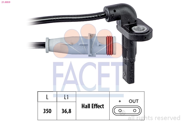 FACET érzékelő, kerékfordulatszám - 21.0059 - TothCarparts