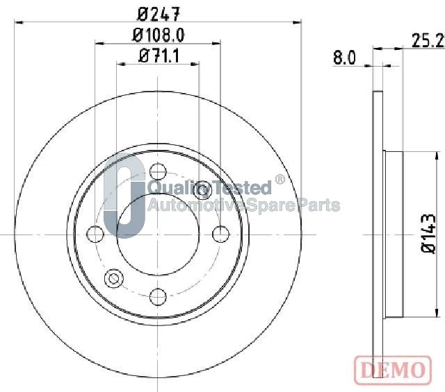 JAPANPARTS féktárcsa - DP0615JM - TothCarparts