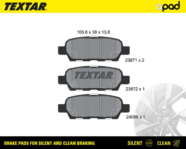 TEXTAR fékbetétkészlet, tárcsafék - 2387101SC - TothCarparts