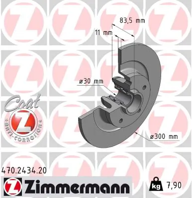 ZIMMERMANN féktárcsa - 470.2434.20 - TothCarparts