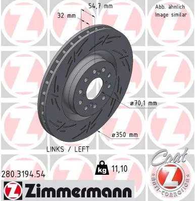 ZIMMERMANN féktárcsa - 280.3194.54 - TothCarparts