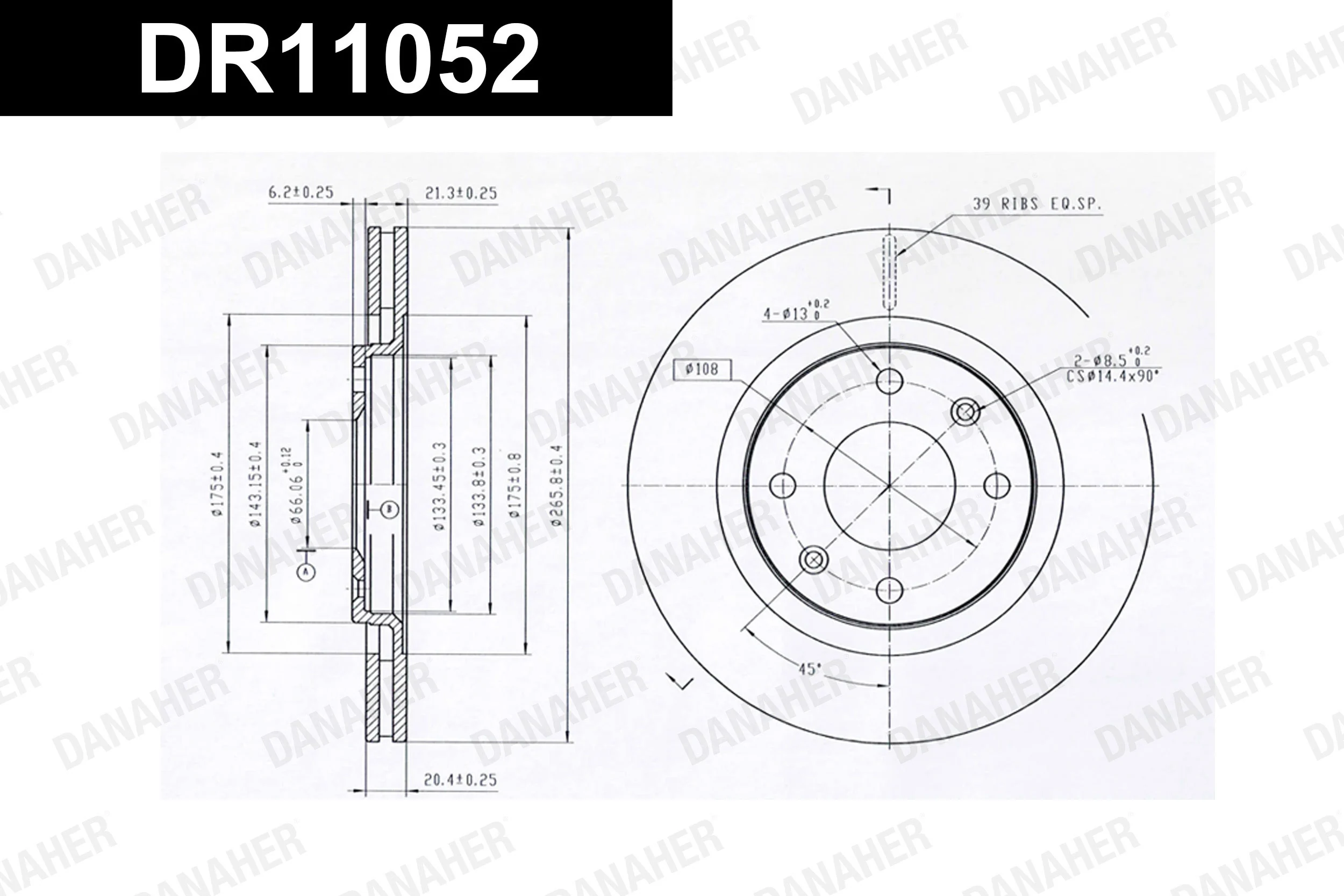 DANAHER féktárcsa - DR11052 - TothCarparts