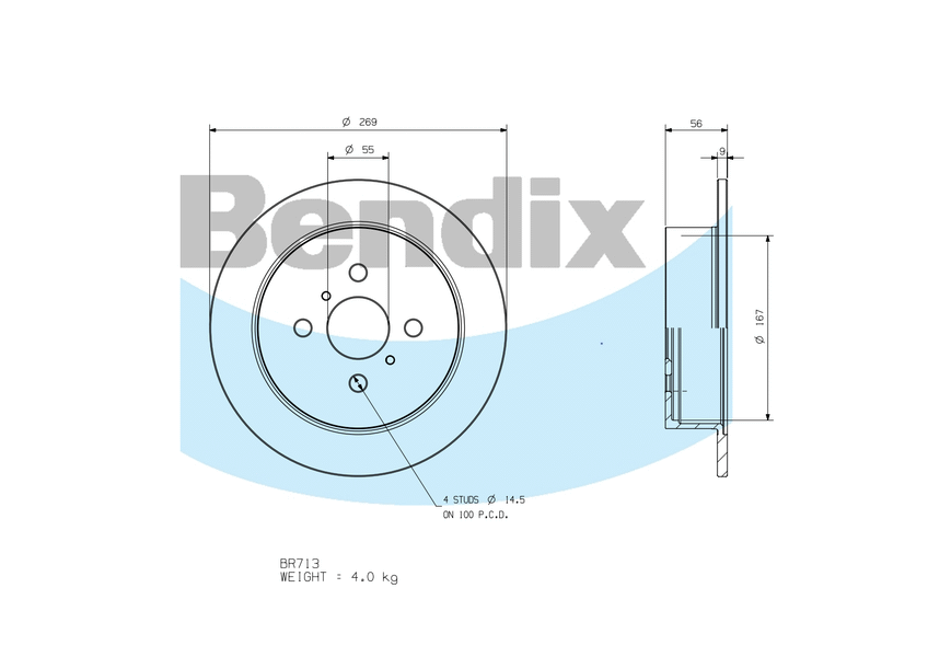 BENDIX-SEA féktárcsa - BR713 - TothCarparts