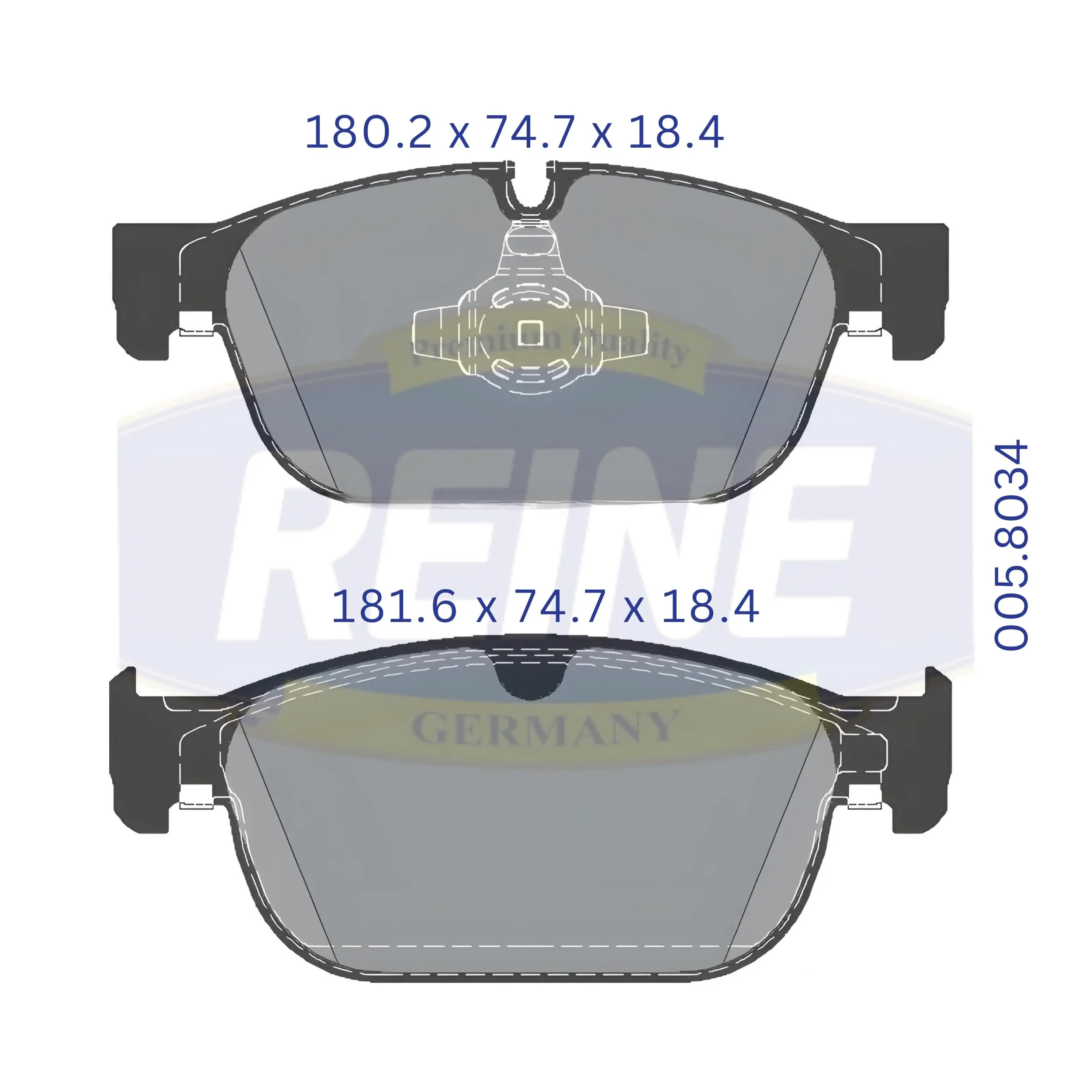 REINE GERMANY fékbetétkészlet, tárcsafék - .005.8034 - TothCarparts