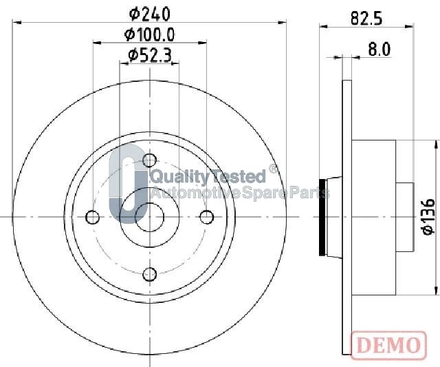 JAPANPARTS féktárcsa - DP0712JM - TothCarparts