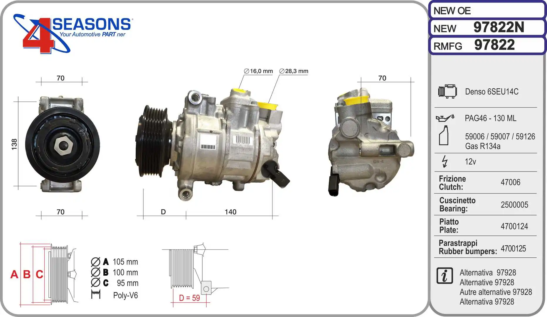 AHE kompresszor, klíma - 97822N - TothCarparts