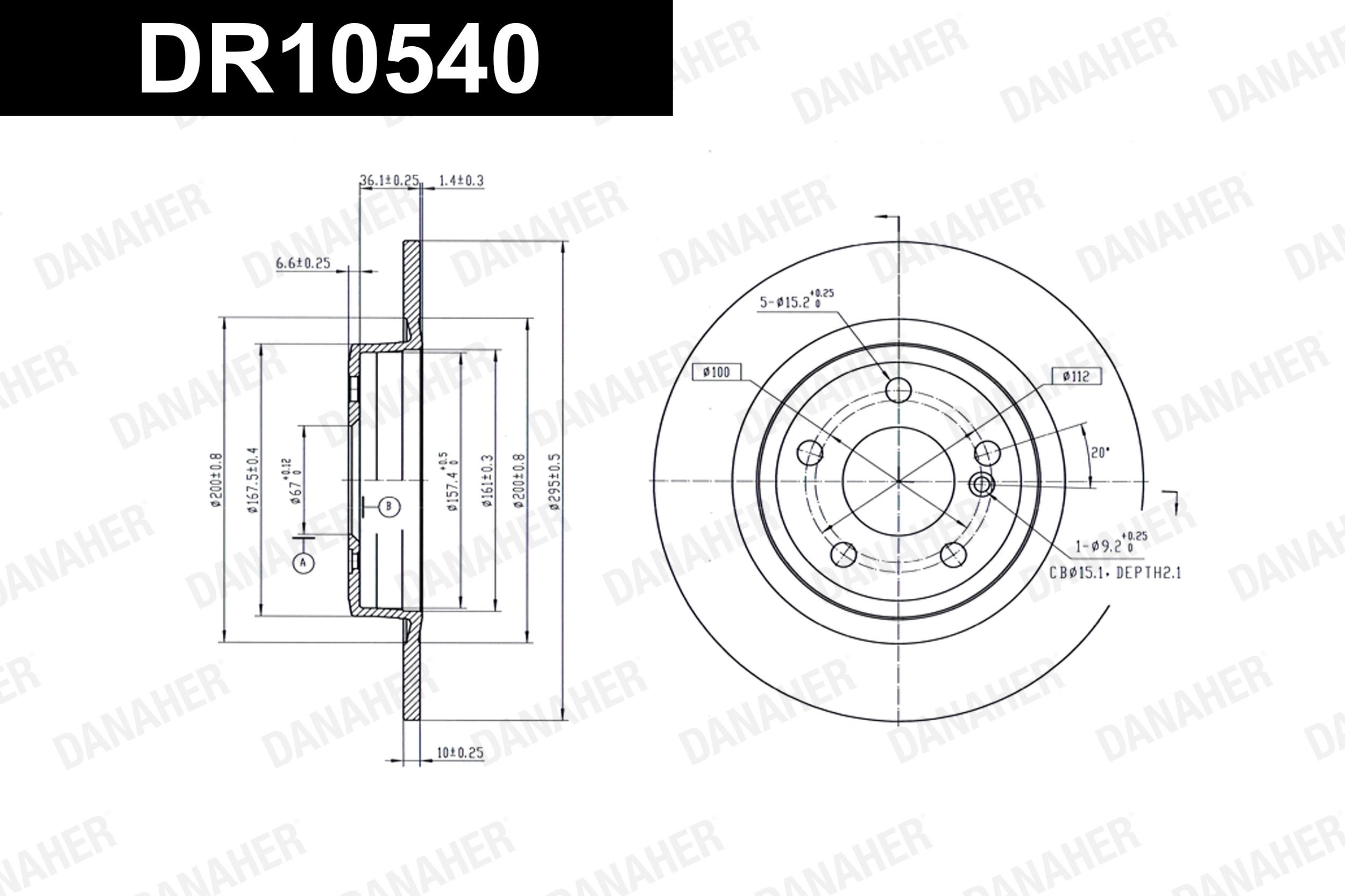 DANAHER féktárcsa - DR10540 - TothCarparts