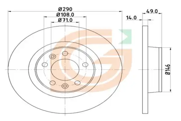 GAMA-SA féktárcsa - GM10705 - TothCarparts
