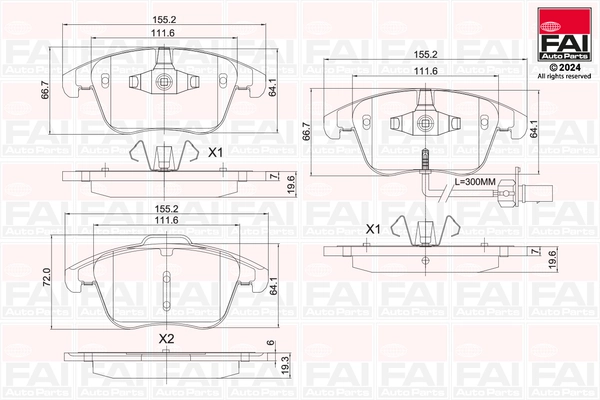 FAI AutoParts fékbetétkészlet, tárcsafék - BP160 - TothCarparts