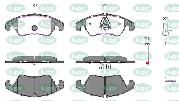 LPR-CN fékbetétkészlet, tárcsafék - 05P2282A - TothCarparts