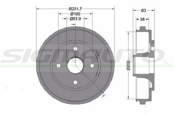 SIGMAUTO fékdob - DR5739 - TothCarparts