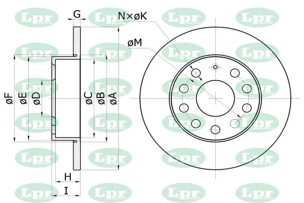 LPR-CN féktárcsa - A1010P - TothCarparts