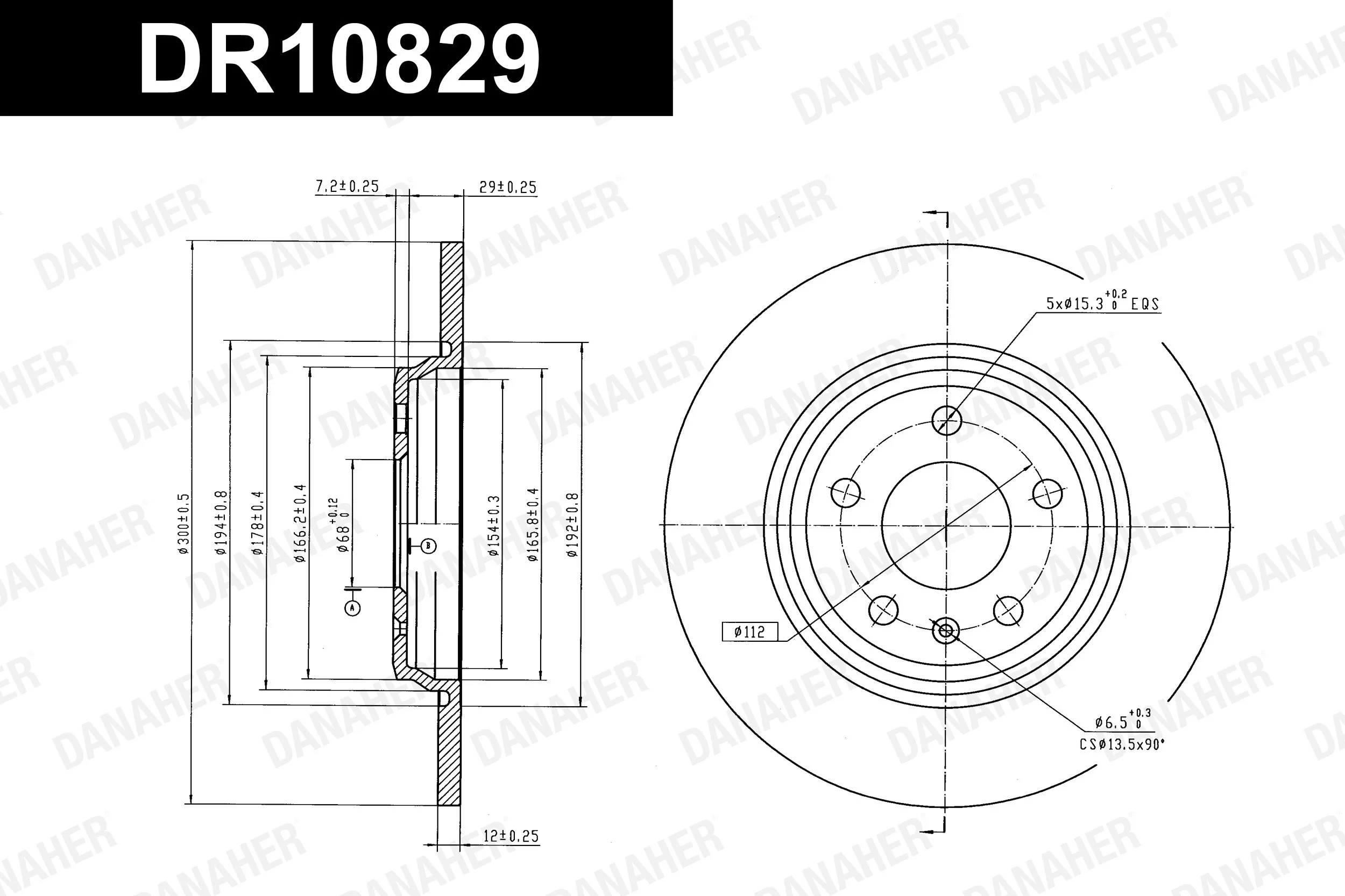 DANAHER féktárcsa - DR10829 - TothCarparts