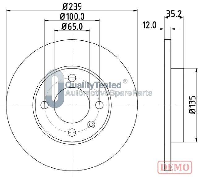 JAPANPARTS féktárcsa - DI0938JM - TothCarparts