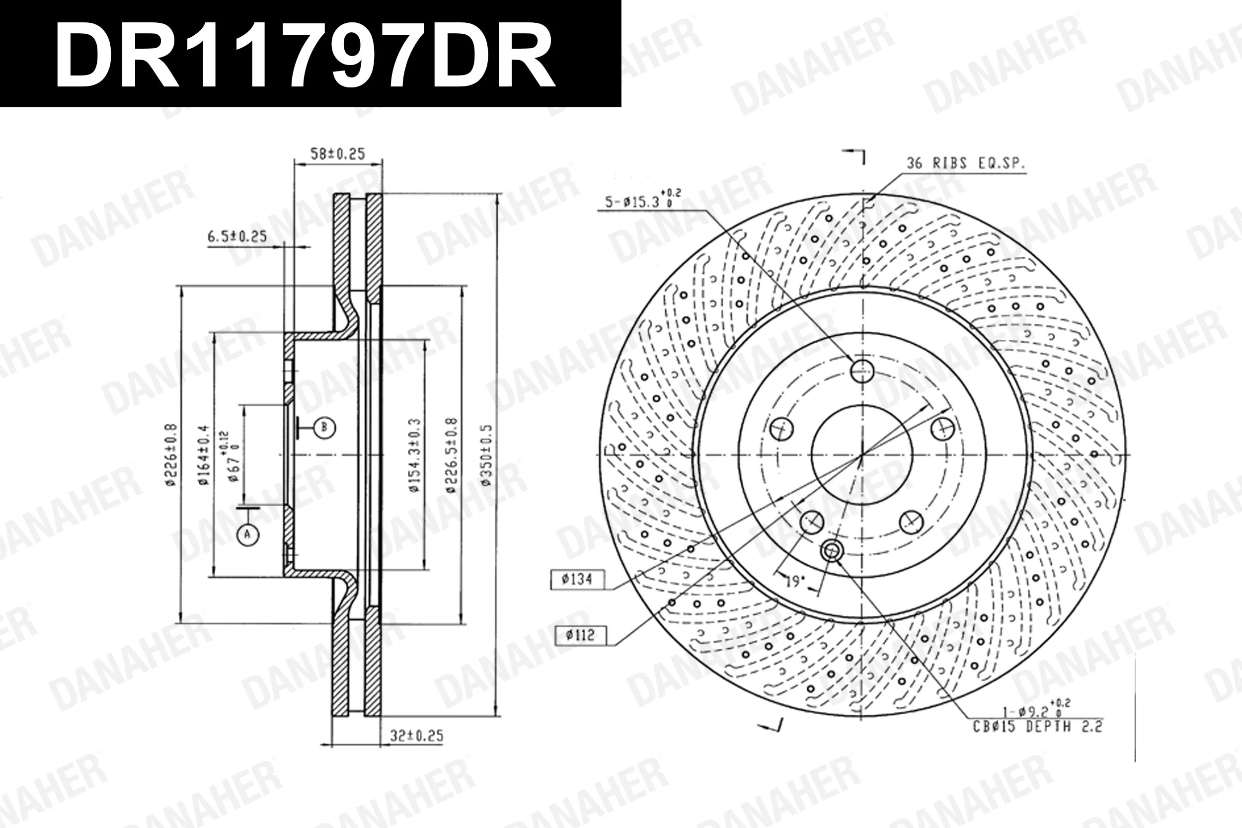 DANAHER féktárcsa - DR11797DR - TothCarparts