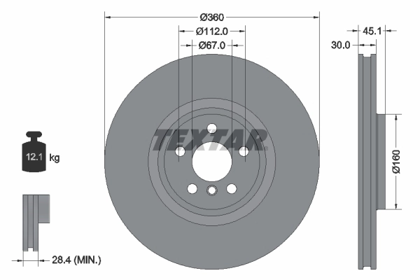 TEXTAR féktárcsa - 92307303 - TothCarparts