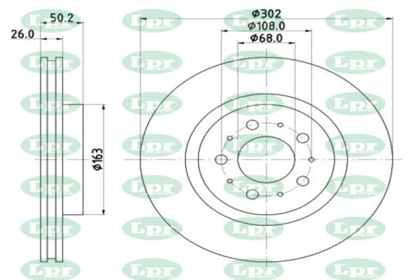 LPR-CN féktárcsa - V1441V - TothCarparts