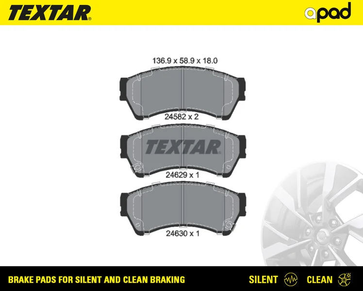 TEXTAR fékbetétkészlet, tárcsafék - 2458202SC - TothCarparts