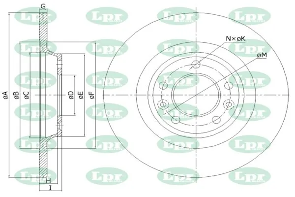 LPR-CN féktárcsa - P1005P - TothCarparts