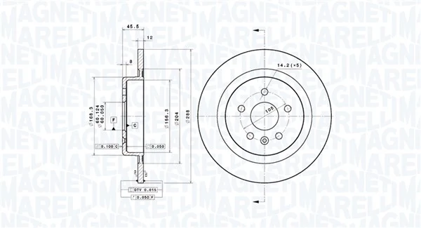 MAGNETI MARELLI féktárcsa - 360406214801 - TothCarparts