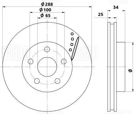 TRIALLI féktárcsa - DF 2037S - TothCarparts
