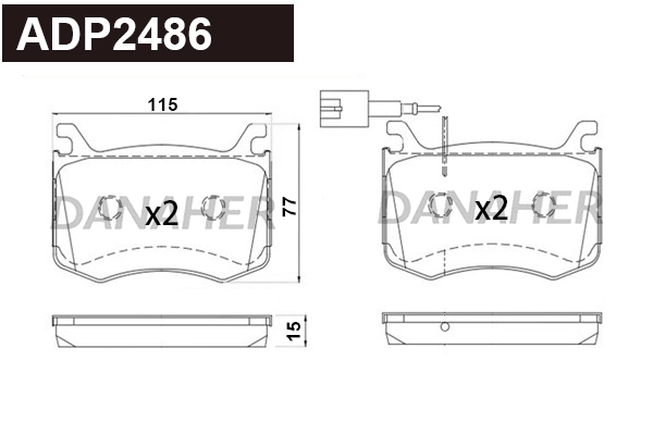 DANAHER fékbetétkészlet, tárcsafék - ADP2486 - TothCarparts