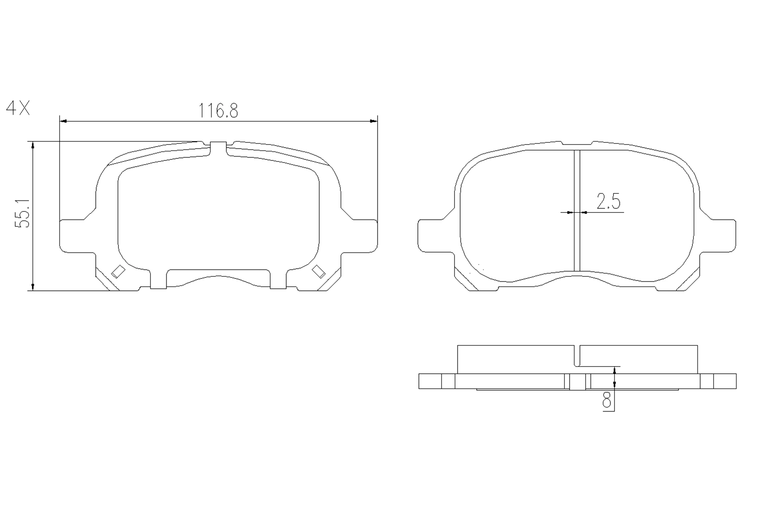 BOGAP fékbetétkészlet, tárcsafék - T8210107 - TothCarparts