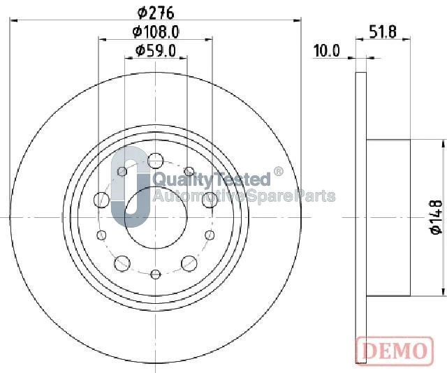 JAPANPARTS féktárcsa - DP0207JM - TothCarparts
