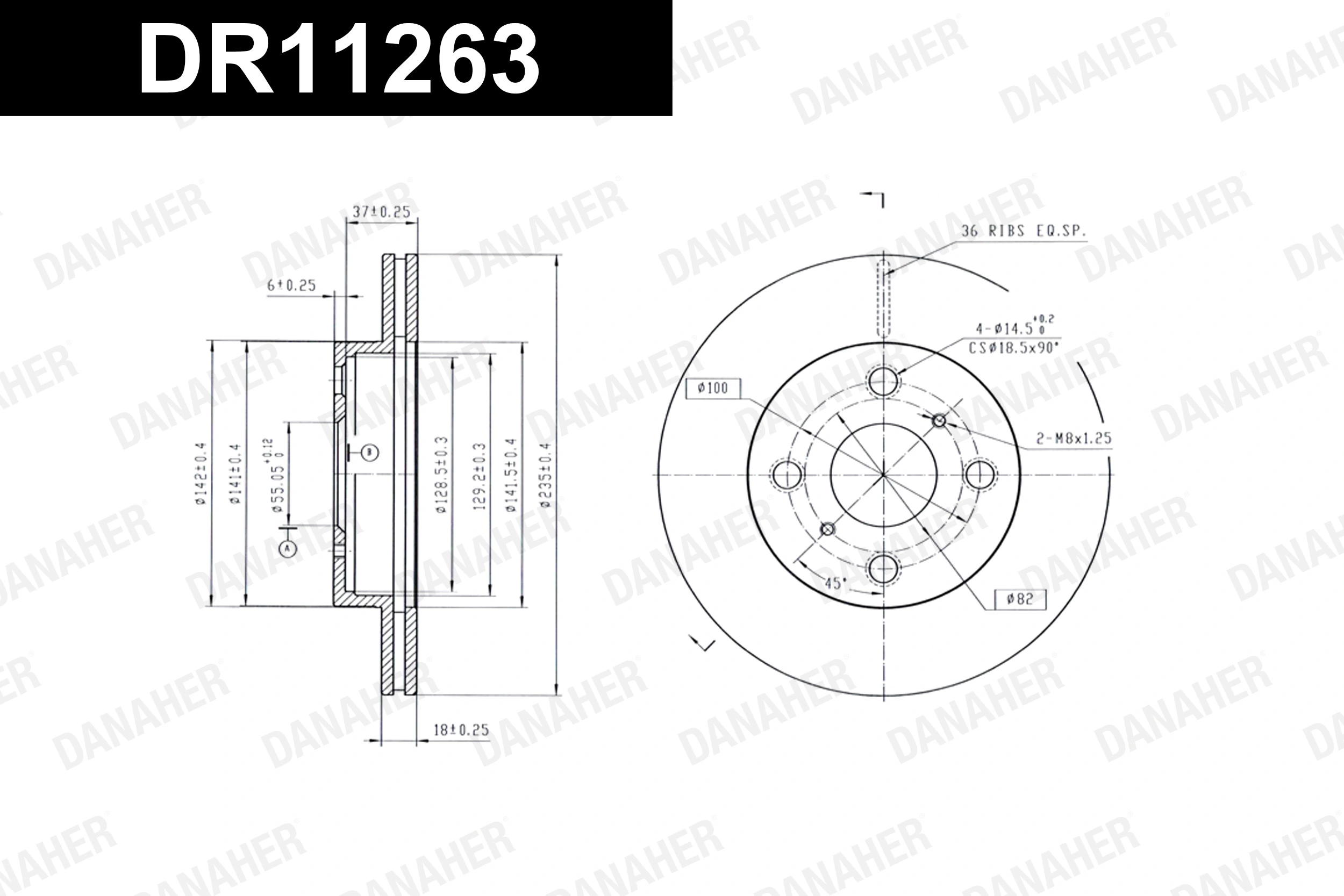 DANAHER féktárcsa - DR11263 - TothCarparts