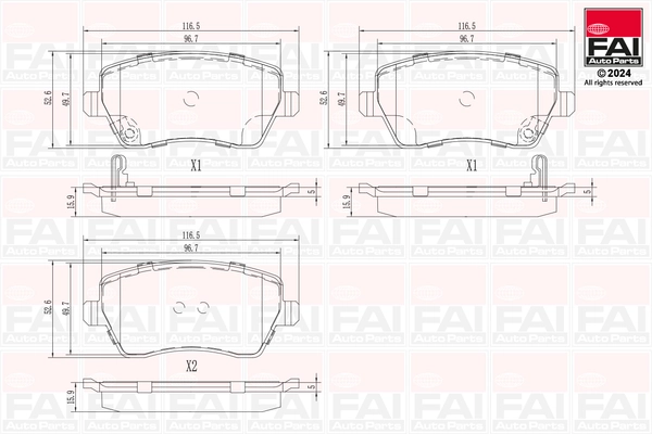 FAI AutoParts fékbetétkészlet, tárcsafék - BP150 - TothCarparts