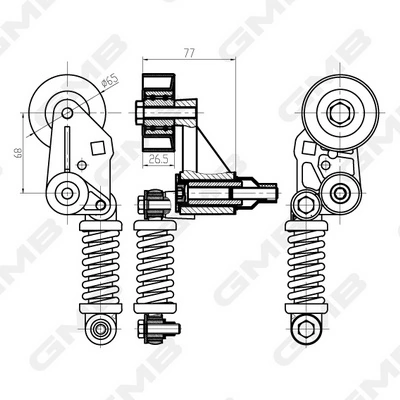 GMB Oceania Szíjfeszítő, hosszbordás szíj - GHAT-217 - TothCarparts