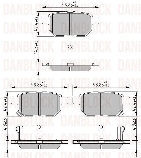 DANBLOCK fékbetétkészlet, tárcsafék - DB 510573 - TothCarparts